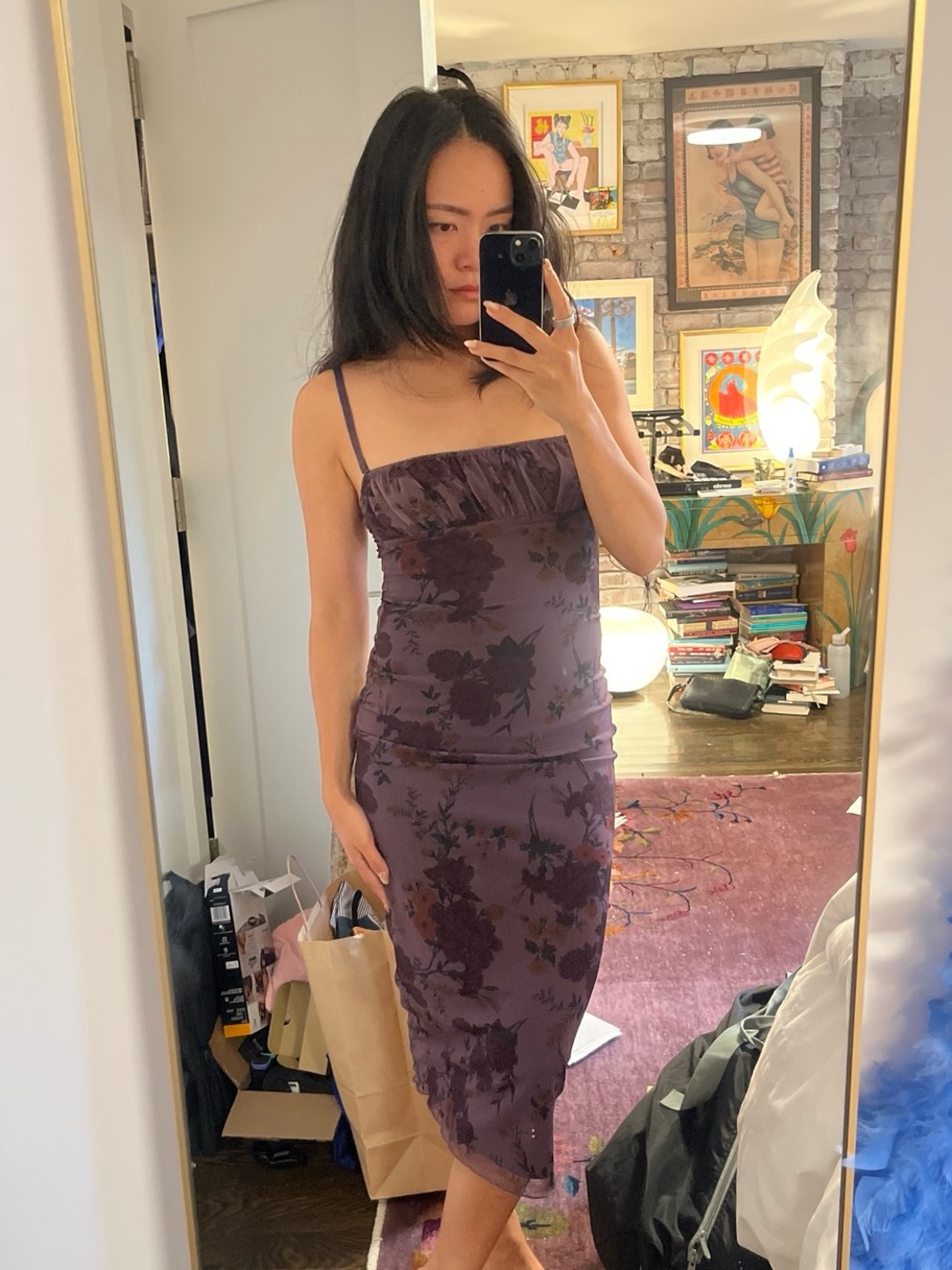 rouje paris purple balconette dress